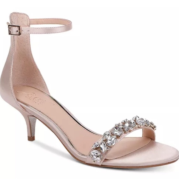 NWOB Badgley Mischka jeweled Dash Kitten heel in champagne - Picture 7 of 9
